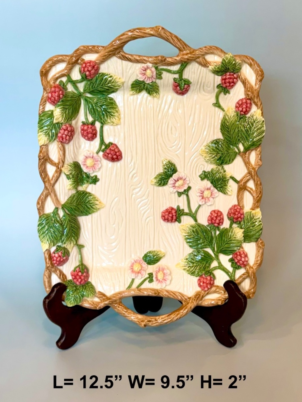 Fitz and Floyd Vintage English Garden Berry Rectangular Tray Platter